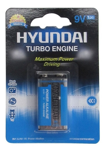 Bateria Hyundai Turbo Alkalina 9 Volt 10 Bl.de 1
