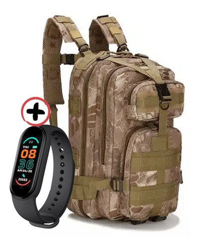 Mochila Táctica Militar 35lts Negra Gran Calidad  + Smartban