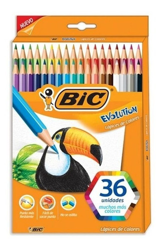 Lapices De Colores Bic Evolution X 36 Largos