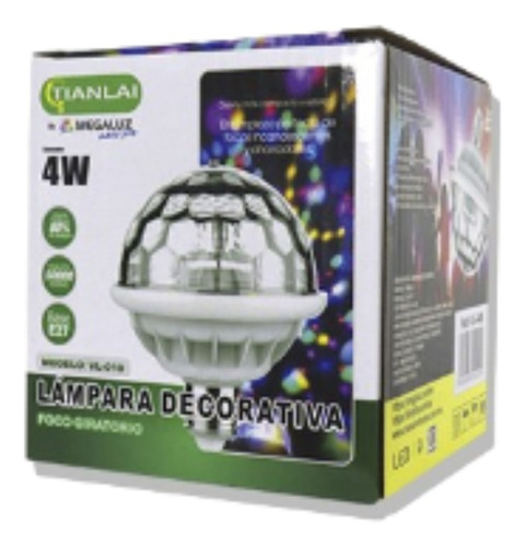 Foco Led Luz Rgb Giratorio Angulo Radiante Base E27 4 Watts