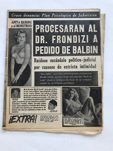 Suplemento Extra N° 3 Anita Ekberg Frondizi Marzo 1957