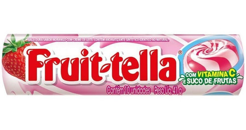 Bala Fruit-tella Morango Com Creme De Leite 41g.