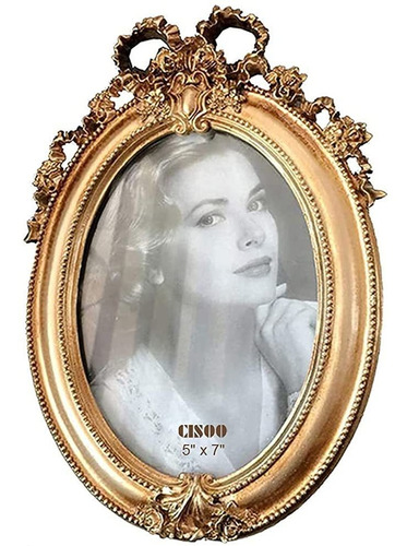 Cisoo Vintage Oval Picture Frame Antique Photo Frame Table