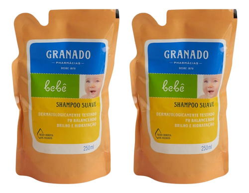 Shampoo Granado Bebe Refil 250ml Tradicional - Kit C/2un