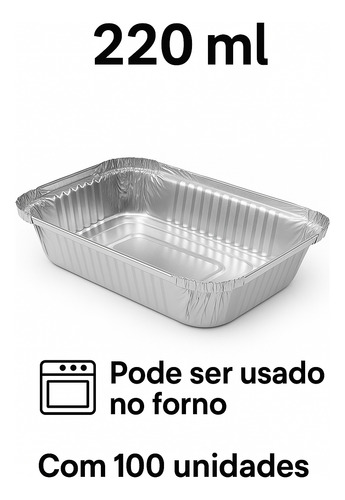 Marmita Alumínio M90 220ml 100unidades P/ Doces E Salgados