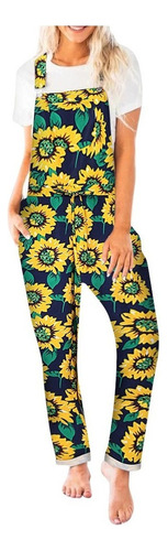 Conjunto De Pijama Largo De Girasoles Y Camuflaje Para Mujer