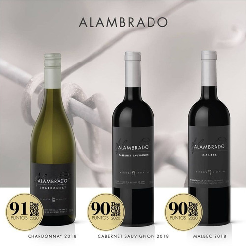 Imagen 3 de 6 de Vino Alambrado Malbec 750ml Tinto Santa Julia Caja Pack X6