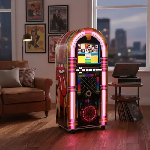Karaoke Jukebox Wa Diversoes Retrô 7x1 Microfones Sem Fio