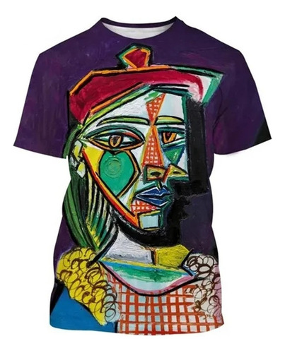 Camiseta Manga Corta 3d Al Óleo Picasso