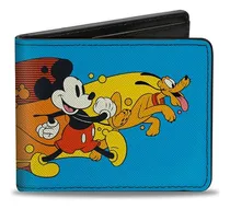 Comprar Cartera Mickey Mouse Y Pluto Disney Azul Diseño De La Tela Mickey Pluto