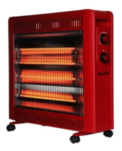  Estufa Calefactor Eléctrico Cuarzo Kc-220 2400w Rojo Kendal