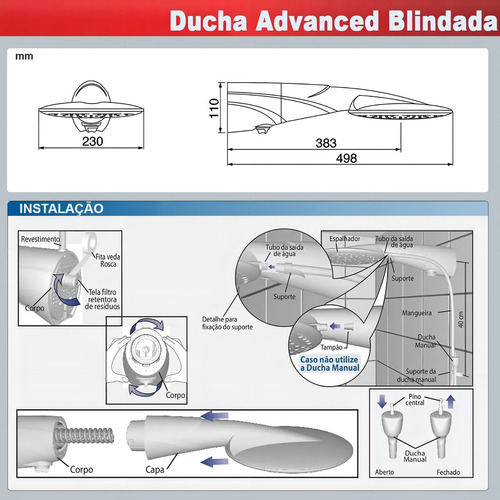 Lorenzetti Ducha Advanced Blindada Eletrônica 4500w 220v Potência 4500w 4.5 Kw