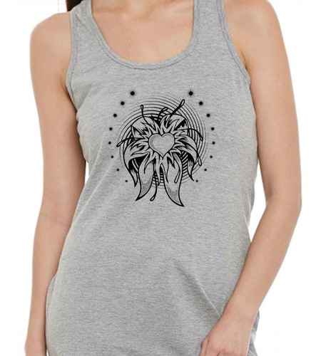 Musculosa Tattoo Corazon Saliendo De Una Planta