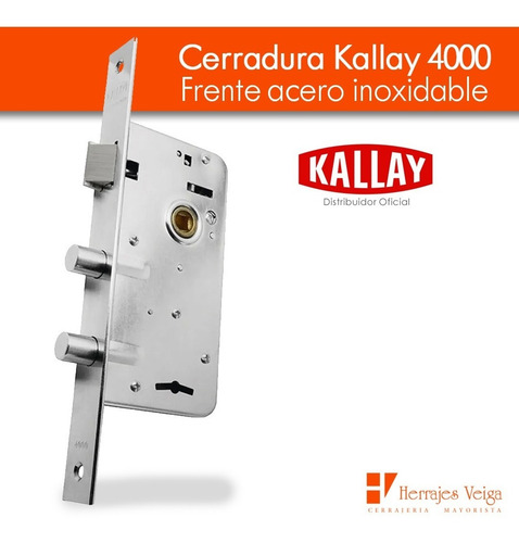 Imagen 3 de 9 de Cerradura Kallay 4000 Nueva! Fte Acero Inox Garantia Puerta*