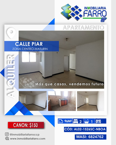 Se Alquila Apartamento En El Centro De Maturin Al02-1526sc-nboa