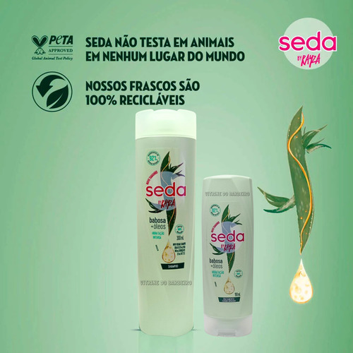 Kit Shampoo + Condicionador Babosa + Argan + Coco + AmĂȘndoas