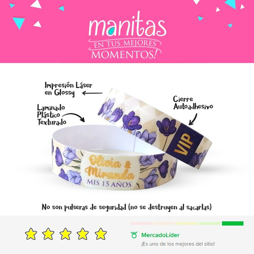 Imagen 8 de 9 de Pulseras Souvenir Sorpresitas Infantiles Personalizadas