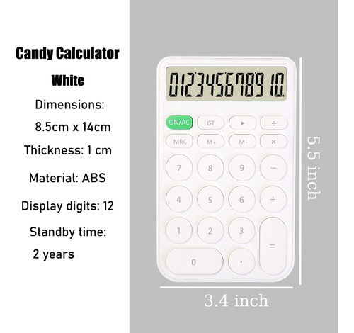 Calculadora Estándar De 12 Dígitos, Pantalla Grande De Escri