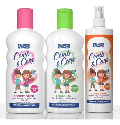 Dr. Fischer Comb & Care Kids Champú, Acondicionador, Juego.