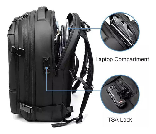 Mochila Extensible De 60 Litros Con Aspirador Con Luces