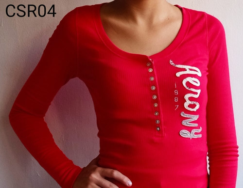 Camisa Tipo Sweter Para Dama De Estrias Roja Algodón