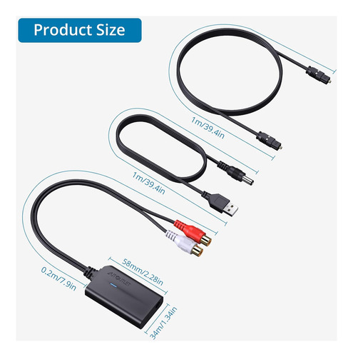 Autoutlet 192khz Óptico A Rca Convertidor Dac Digital A ...
