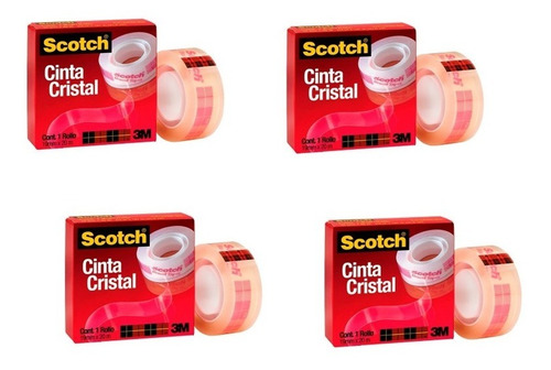 4x Cinta Cristal Scotch® 19mmx20m 3m Envío A Todo Chile