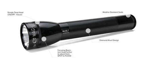 Imagen 5 de 8 de Linterna Led Profesional Maglite Ml25lt 3c 177 Lumens 309mts