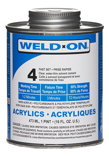 Weld On 4 Con Aplicador 473 Ml Y Cutter Para Acrilico