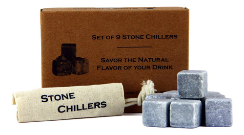 Juego Esteatita Piedra Chillers Estuche Lona Para Scotch