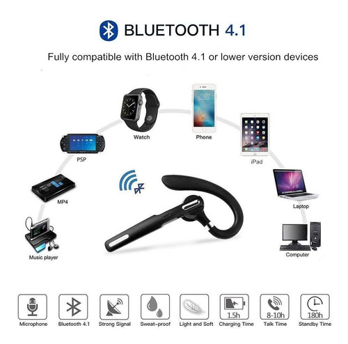 Auriculares Bluetooth Inalámbrico Bluetooth V4.1 Con 10 Hora