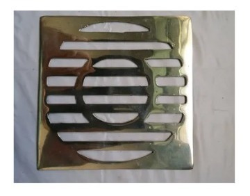 Reja Rejilla De Bronce Fundido Sin Marco 185mm 18,5 Cm Cromo