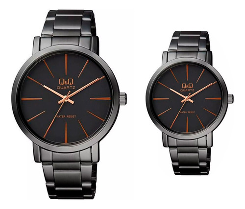 Relojes Pareja Duo Qyq Acero Quartz Q892j422 Acero + Estuche