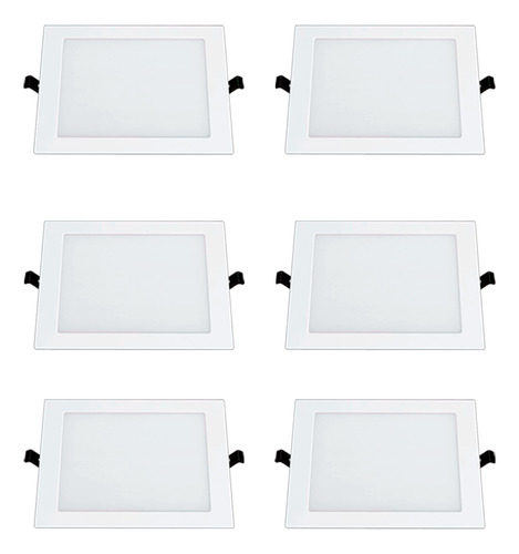 Combo X6 Plafon Led Philips Embutir 18w Luz Cálida 1300lm