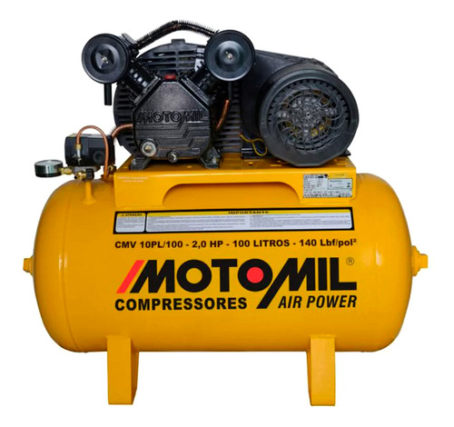 Compressor Profissional Leve Cmv-10pl/100a Mono 2cv Motomil