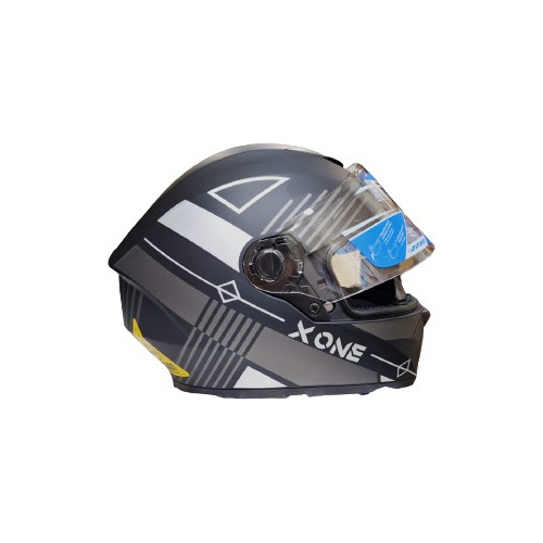 Casco X-one Negro Mate Gris Mundomotos.uy