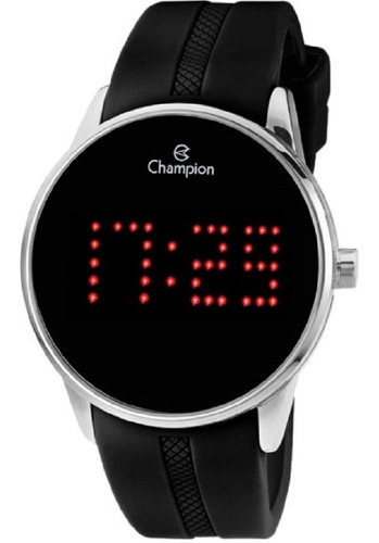 Relógio Champion Masculino Pulseira Borracha Ch40277t Escrev