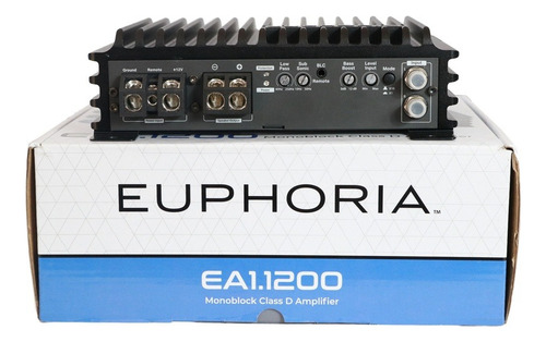 Amplificador de Audio Para Automóvil Euphoria By DB Drive EA1.1200 EA Series Clase D Monoblock 1 Canal 1200 Watts Color Negro