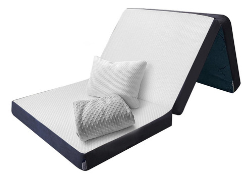 Pack Colchón Individual Plegable + Cobija + Almohada Blanco