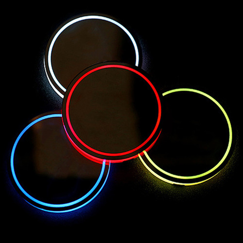 Tapete Para Vasos Con Luz Ambiental Led Para Coche, 2 Unidad