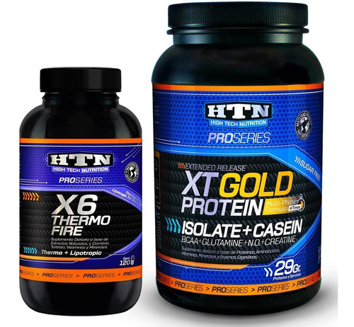 Proteina Tx Gold Htn 1 Kg Caseina + Quemador X6 Thermo Fire