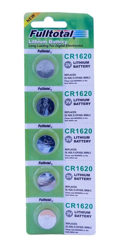 5 Pilas Cr1620 Litio 3v Bateria Alarma Reloj Balanza Sensor