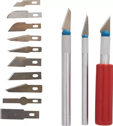 Set De Cutter Precision 13 Piezas Con Estuche Tipo Bisturi