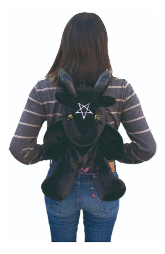 Mochila Peluche Baphomet Cabra Gotico Baby Baphy Felpa