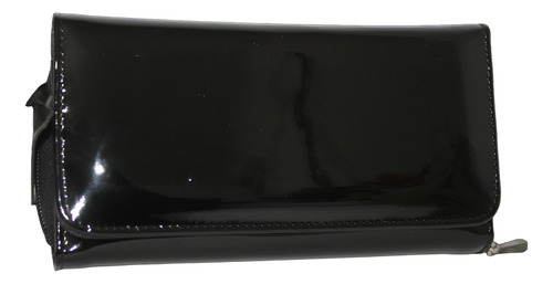 Cartera Piel De Charol Original Un Cierres Dama Elegante