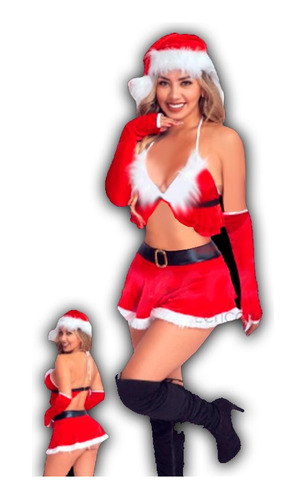 Disfraz Lencería Navidad Conjunto Mujer Accesorios Sexy