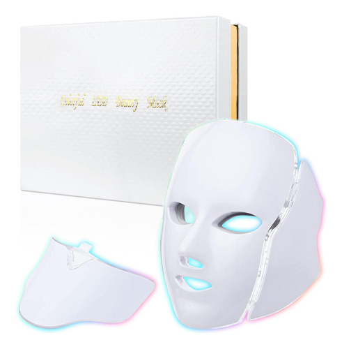 Terapia De Luz Com Máscara Facial Led De 7 Cores Em Casa