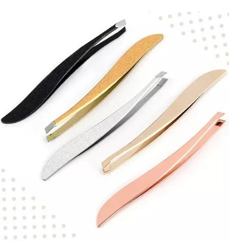 12 Pinzas Cejas Para Depilar Delinear Metálico Belleza Acero Color