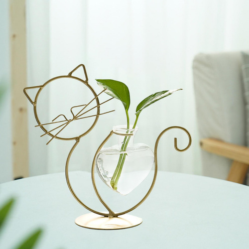 Florero Lindo Del Arte De Del Gato De Sentado En Oro