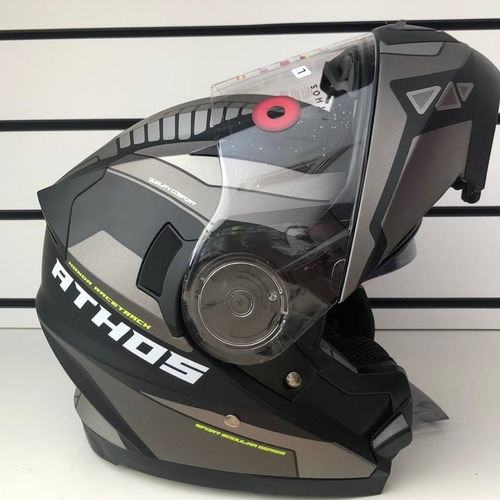 Imagen 1 de 4 de Casco Athos Helmets Honor Racetrack Modular Negromate Y Gris